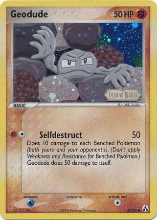 Geodude (53/92) (Stamped) [EX: Legend Maker] | Card Citadel