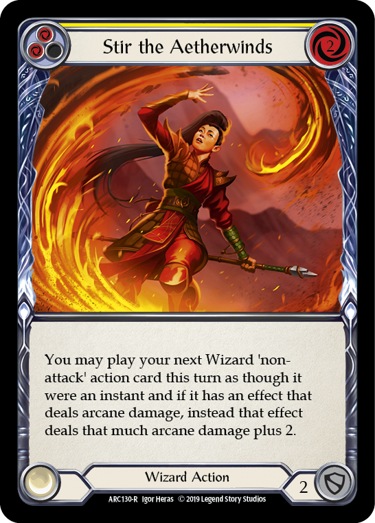 Stir the Aetherwinds (Yellow) [ARC130-R] (Arcane Rising)  1st Edition Rainbow Foil | Card Citadel