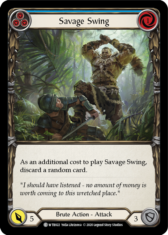 Savage Swing (Blue) [U-WTR022] (Welcome to Rathe Unlimited)  Unlimited Rainbow Foil | Card Citadel