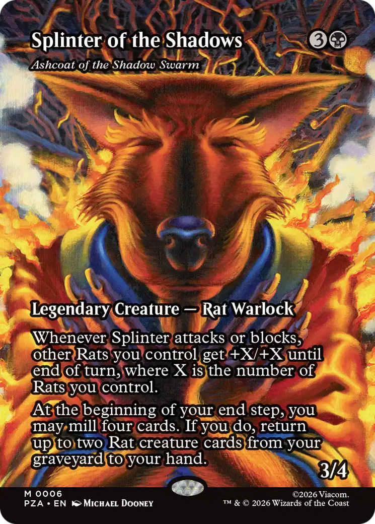 Splinter of the Shadows - Ashcoat of the Shadow Swarm (Borderless) [Teenage Mutant Ninja Turtles Eternal-Legal] | Card Citadel