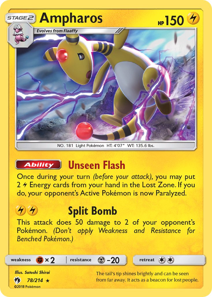 Ampharos (78/214) (Theme Deck Exclusive) [Sun & Moon: Lost Thunder] | Card Citadel