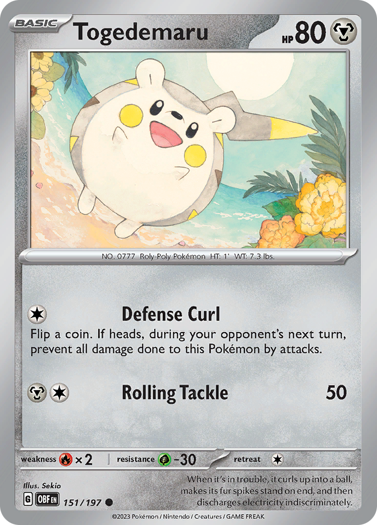 Togedemaru (151/197) [Scarlet & Violet: Obsidian Flames] | Card Citadel