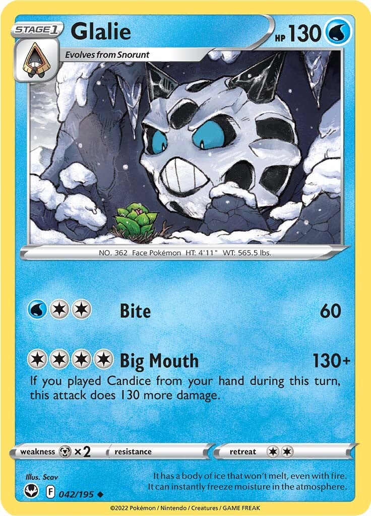 Glalie (042/195) [Sword & Shield: Silver Tempest] | Card Citadel