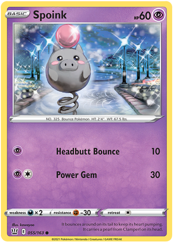 Spoink (055/163) [Sword & Shield: Battle Styles] | Card Citadel