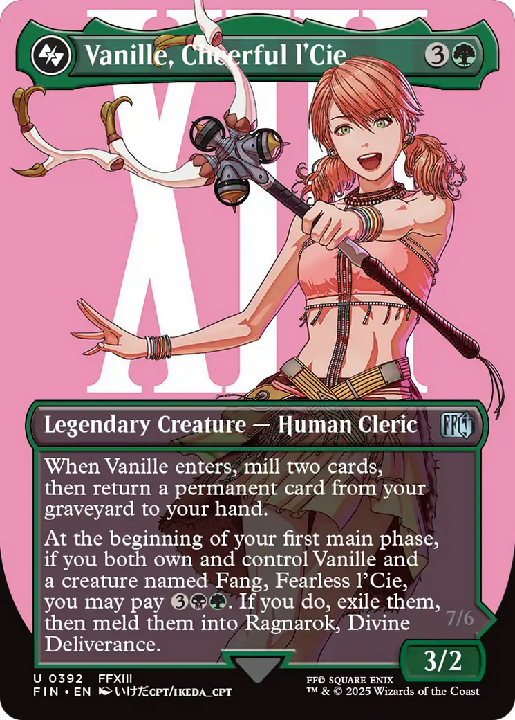 Vanille, Cheerful l'Cie // Ragnarok, Divine Deliverance (Borderless) [FINAL FANTASY] | Card Citadel