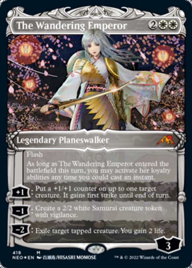 The Wandering Emperor (Showcase) (Foil Etched) [Kamigawa: Neon Dynasty] | Card Citadel