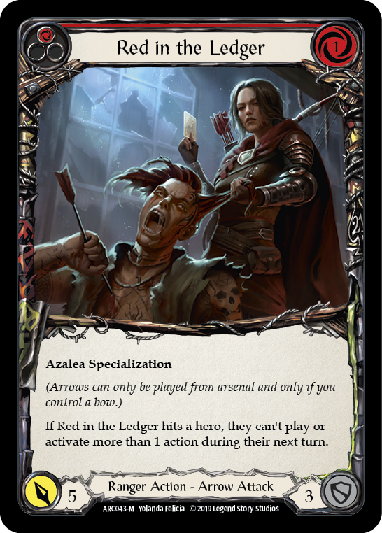 Red in the Ledger [ARC043-M] (Arcane Rising)  1st Edition Rainbow Foil | Card Citadel