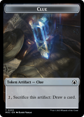 Golem // Clue Double-Sided Token [March of the Machine Commander Tokens] | Card Citadel
