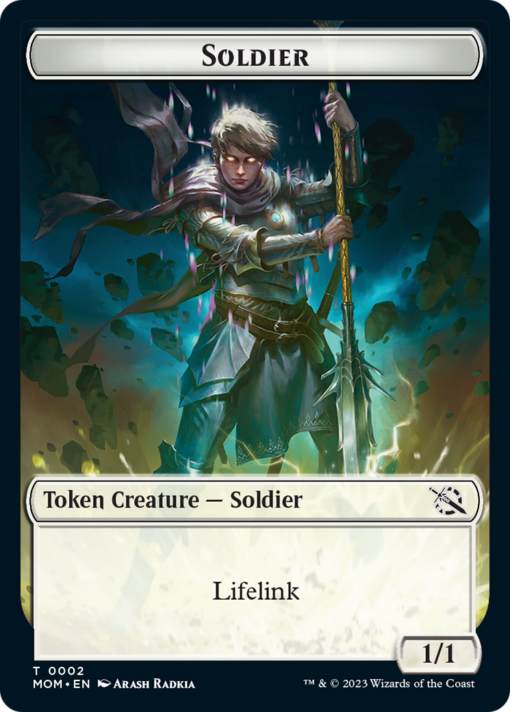 Soldier // Dinosaur Double-Sided Token [March of the Machine Tokens] | Card Citadel