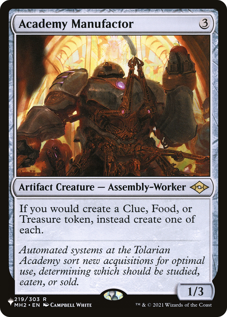 Academy Manufactor [The List] | Card Citadel