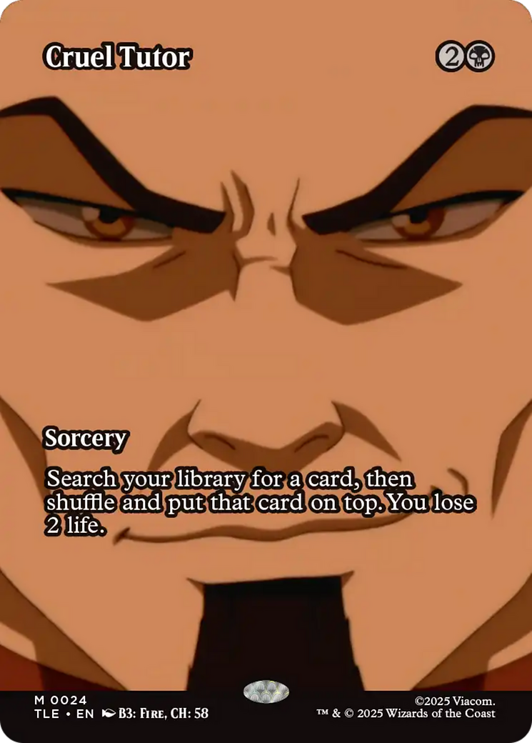 Cruel Tutor (Borderless) [Avatar: The Last Airbender: Eternal-Legal] | Card Citadel