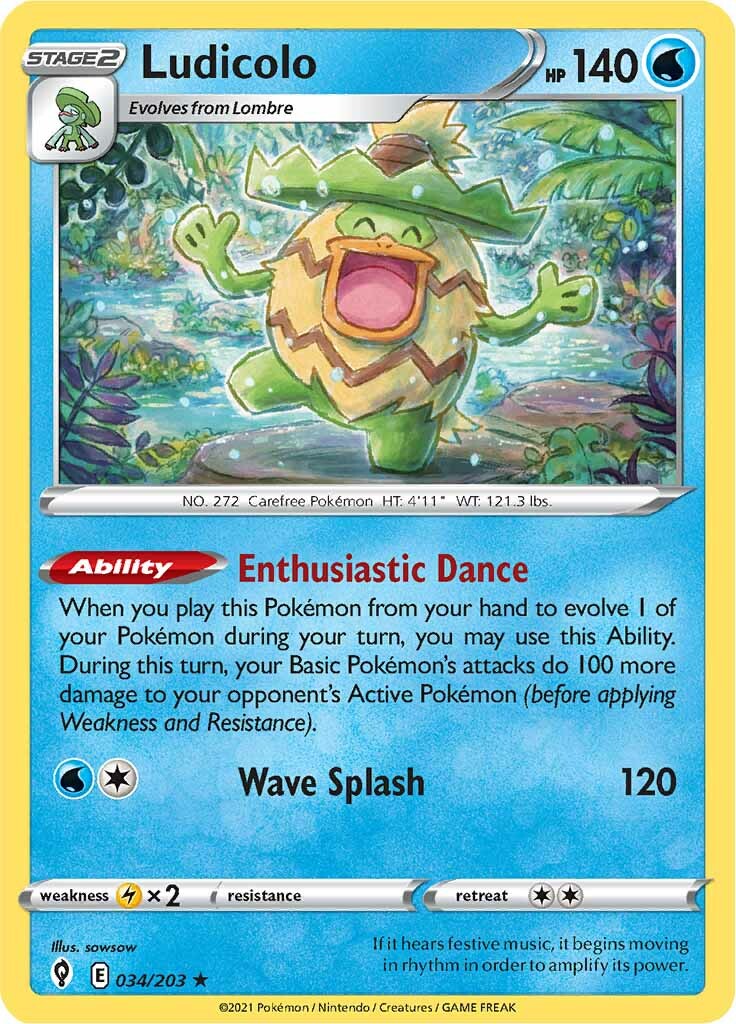 Ludicolo (034/203) [Sword & Shield: Evolving Skies] | Card Citadel