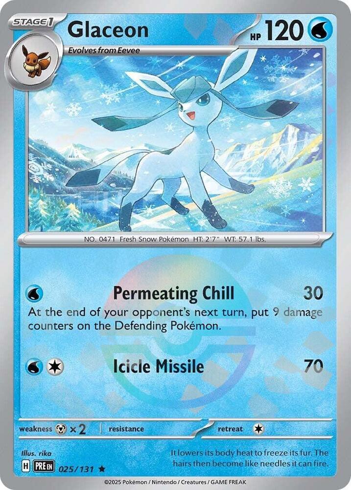 Glaceon (025/131) (Poke Ball Pattern) [Scarlet & Violet: Prismatic Evolutions] | Card Citadel