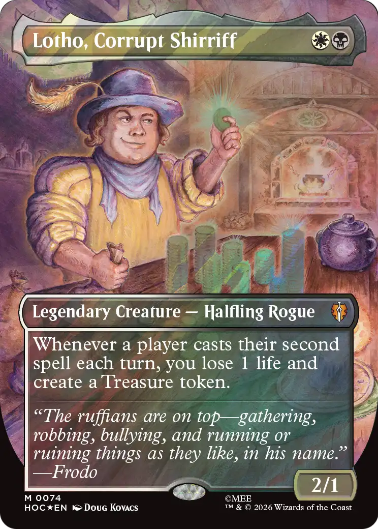 Lotho, Corrupt Shirriff (Borderless) (Surge Foil) [The Hobbit: Eternal-Legal] | Card Citadel
