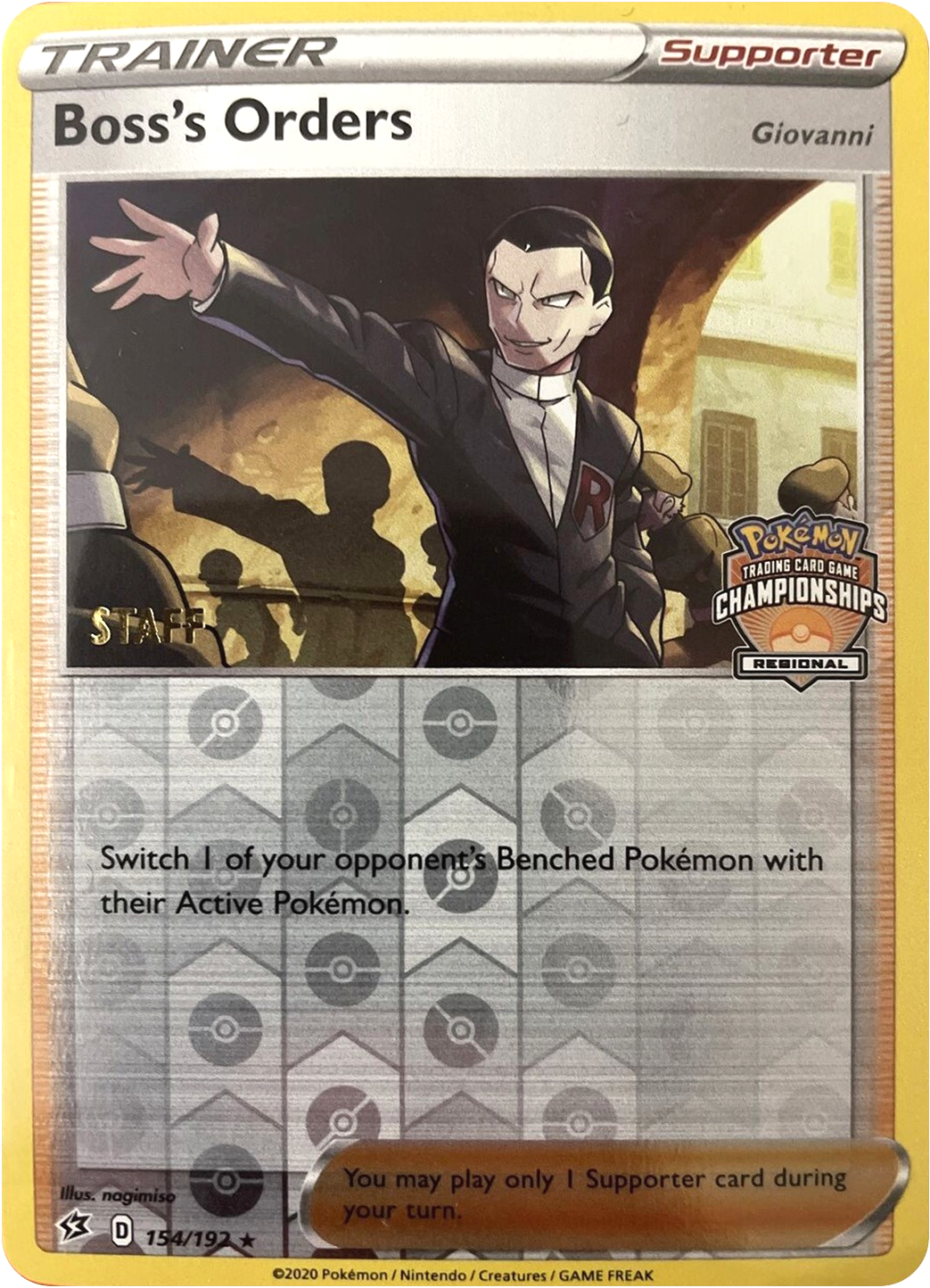 Boss's Orders (154/192) (Staff Regional Championships) [League & Championship Cards] | Card Citadel