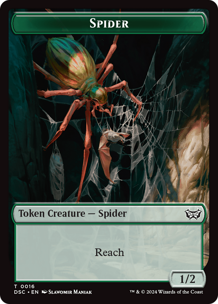 Insect (0012) // Spider Double-Sided Token [Duskmourn: House of Horror Commander Tokens] | Card Citadel