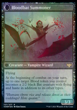 Voldaren Bloodcaster // Bloodbat Summoner [Innistrad: Crimson Vow Prerelease Promos] | Card Citadel