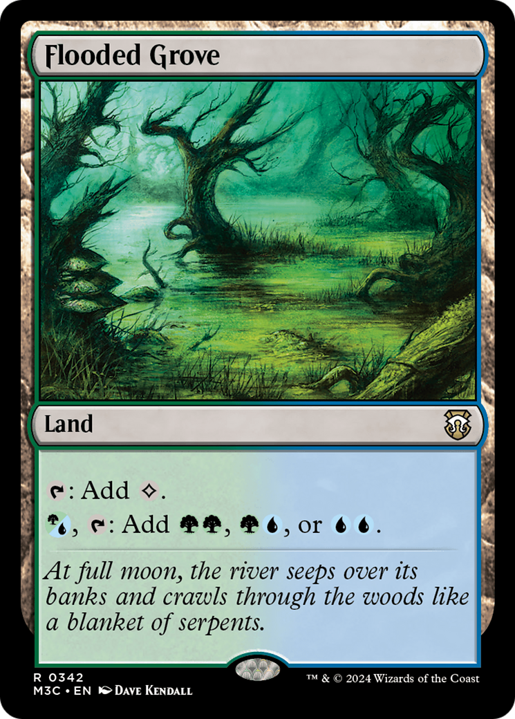 Flooded Grove (Ripple Foil) [Modern Horizons 3 Commander] | Card Citadel