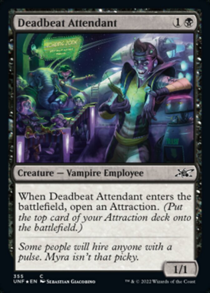 Deadbeat Attendant (Galaxy Foil) [Unfinity] | Card Citadel