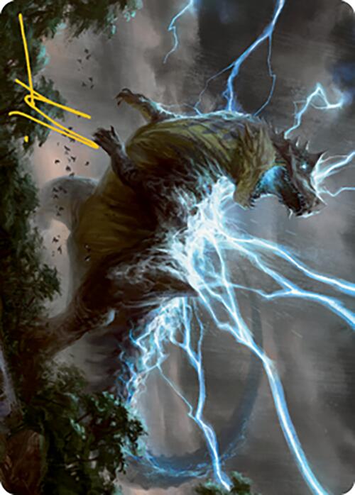 Thrasta, Tempest's Roar Art Card (41) (Gold-Stamped Signature) [Modern Horizons 2 Art Series] | Card Citadel