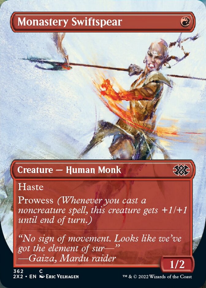 Monastery Swiftspear (Borderless Alternate Art) [Double Masters 2022] | Card Citadel