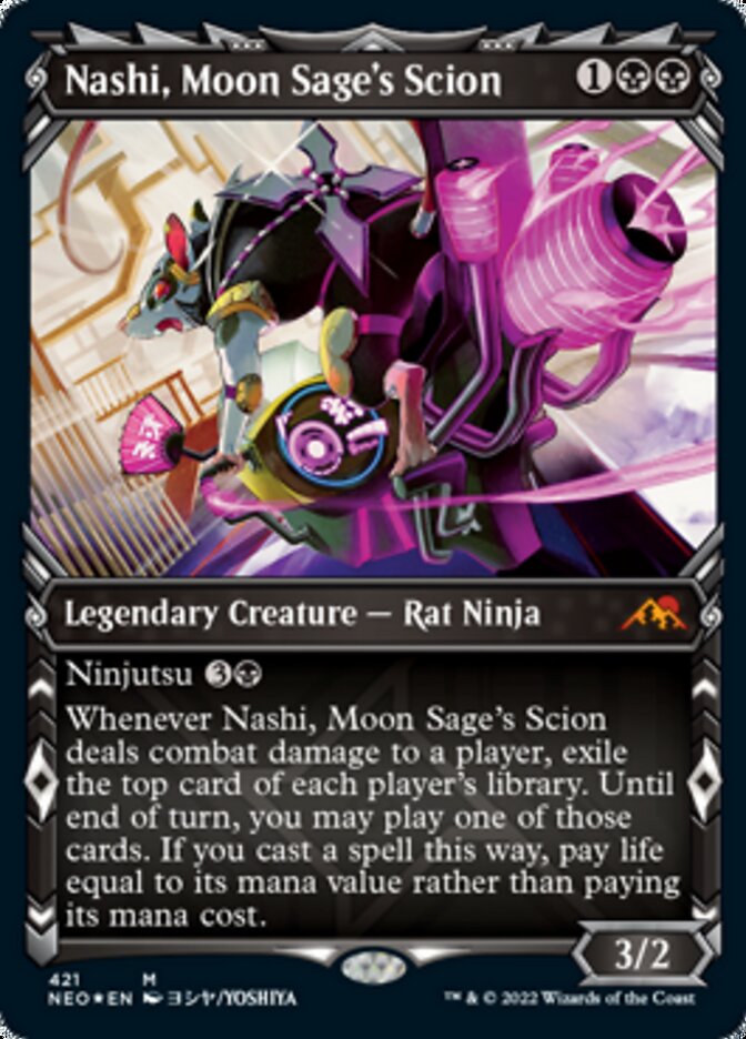 Nashi, Moon Sage's Scion (Showcase) (Foil Etched) [Kamigawa: Neon Dynasty] | Card Citadel