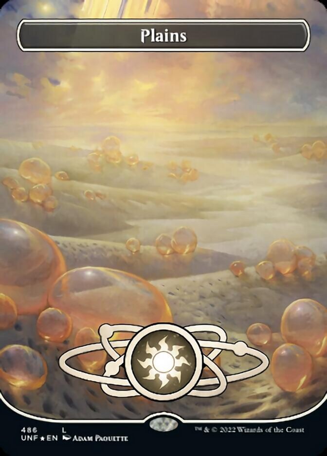 Plains (486) (Planetary Space-ic Land) (Galaxy Foil) [Unfinity] | Card Citadel