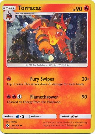 Torracat (25/149) (Cosmos Holo) [Sun & Moon: Base Set] | Card Citadel