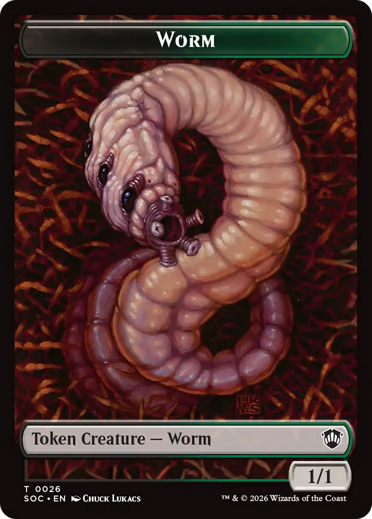 Eldrazi Spawn // Worm Double-Sided Token [Secrets of Strixhaven Commander Tokens] | Card Citadel