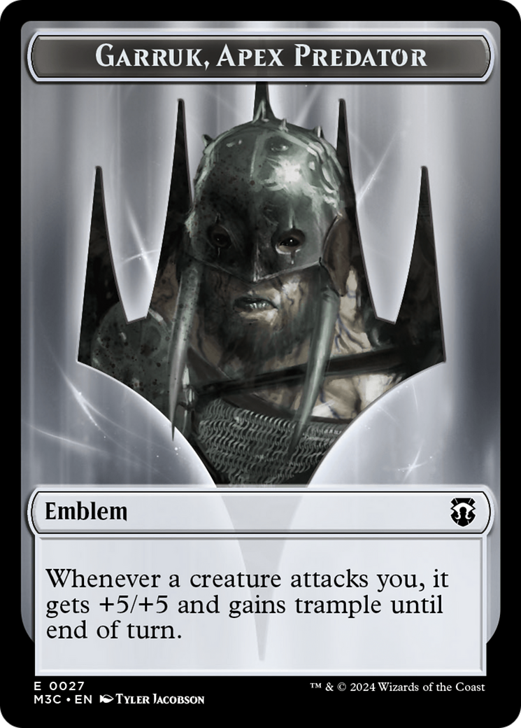 Saproling (Ripple Foil) // Emblem - Garruk, Apex Predator Double-Sided Token [Modern Horizons 3 Commander Tokens] | Card Citadel