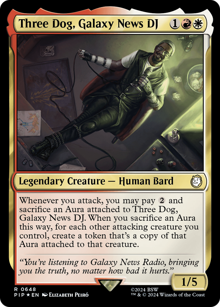 Three Dog, Galaxy News DJ (Surge Foil) [Fallout] | Card Citadel