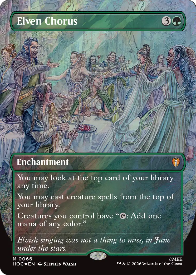 Elven Chorus (Borderless) (Surge Foil) [The Hobbit: Eternal-Legal] | Card Citadel