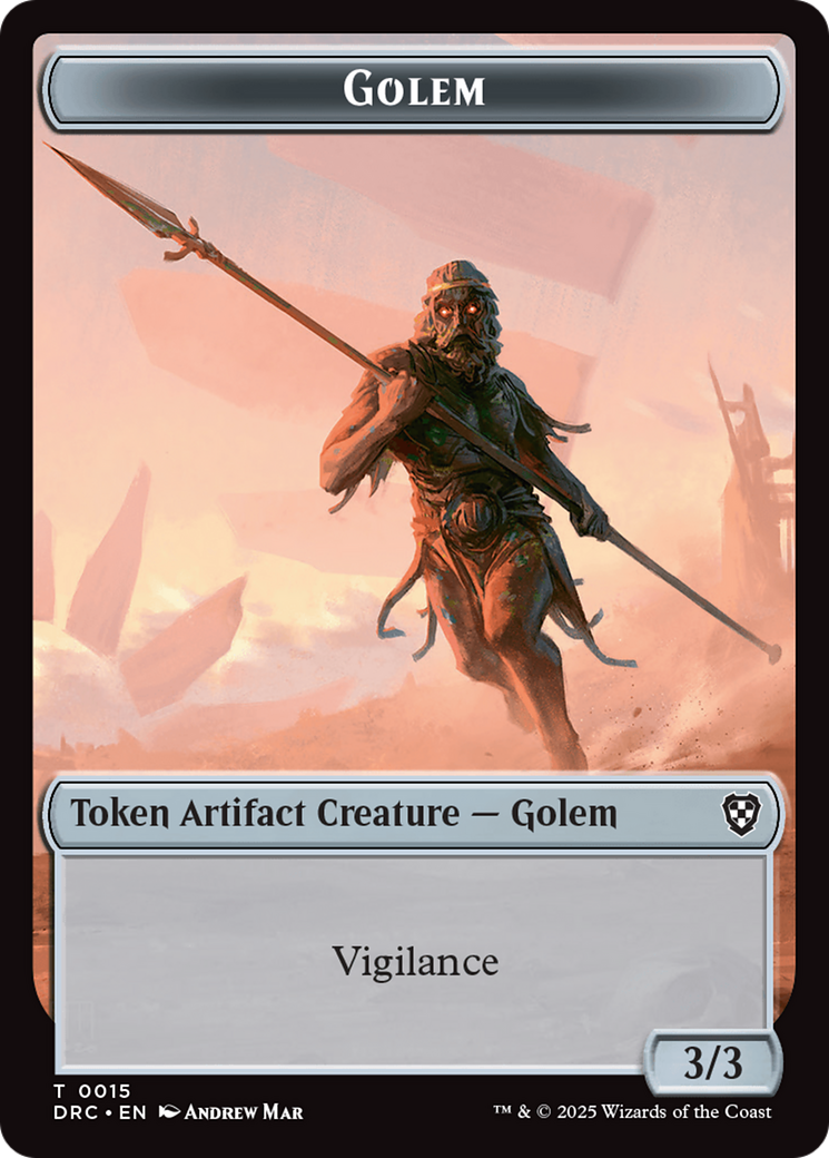 Golem (0014) // Golem (0015) Double-Sided Token [Aetherdrift Tokens] | Card Citadel