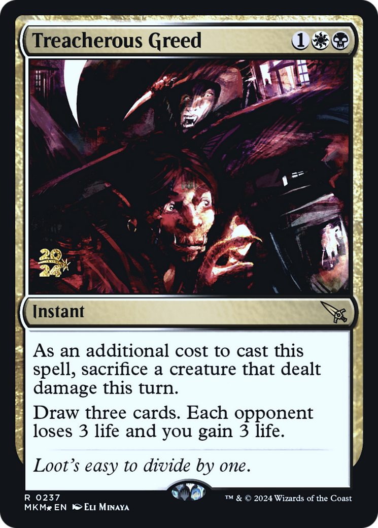 Treacherous Greed [Murders at Karlov Manor Prerelease Promos] | Card Citadel