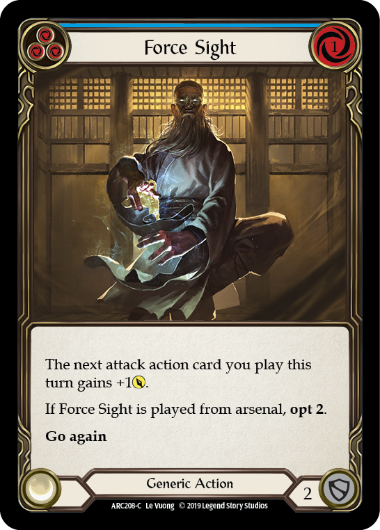 Force Sight (Blue) [ARC208-C] (Arcane Rising)  1st Edition Rainbow Foil | Card Citadel