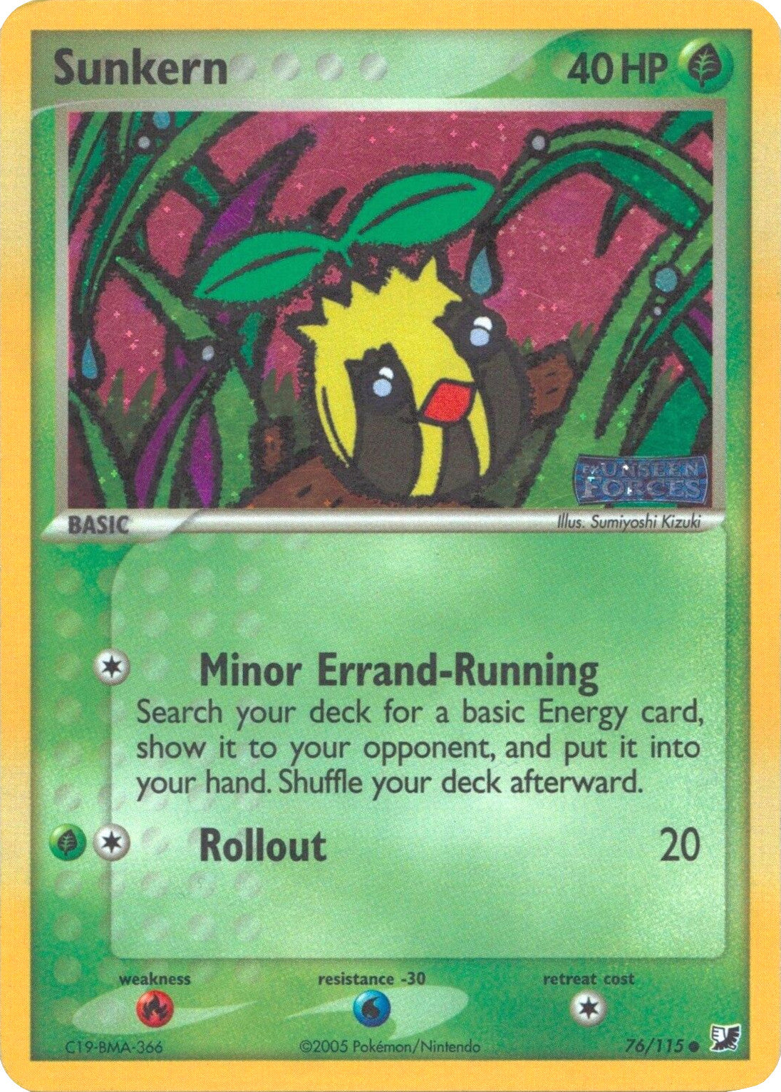 Sunkern (76/115) (Stamped) [EX: Unseen Forces] | Card Citadel