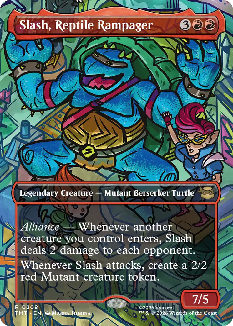 Slash, Reptile Rampager (Borderless) [Teenage Mutant Ninja Turtles] | Card Citadel