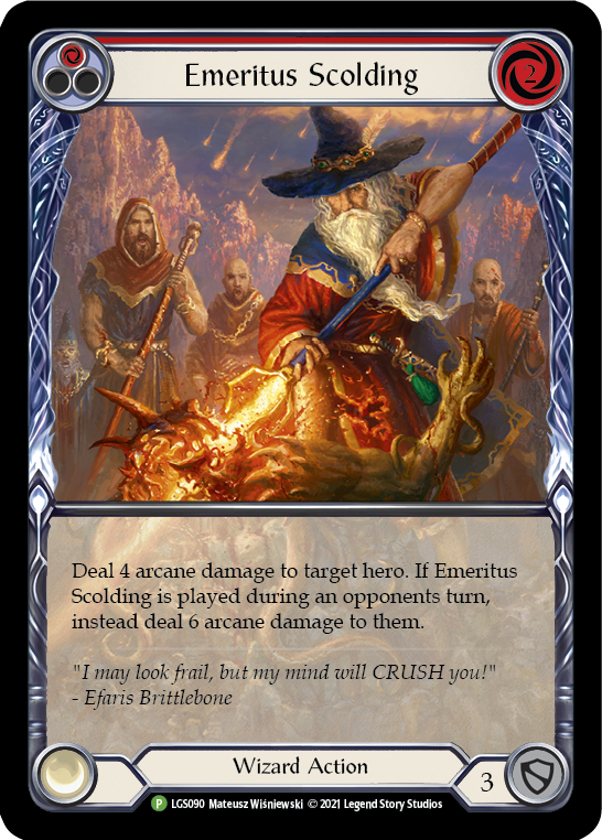 Emeritus Scolding (Red Extended Art) [LGS090] (Promo)  Rainbow Foil | Card Citadel