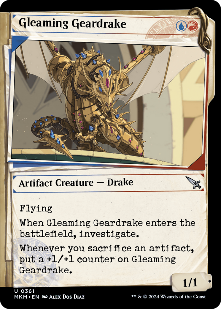 Gleaming Geardrake (Showcase) [Murders at Karlov Manor] | Card Citadel