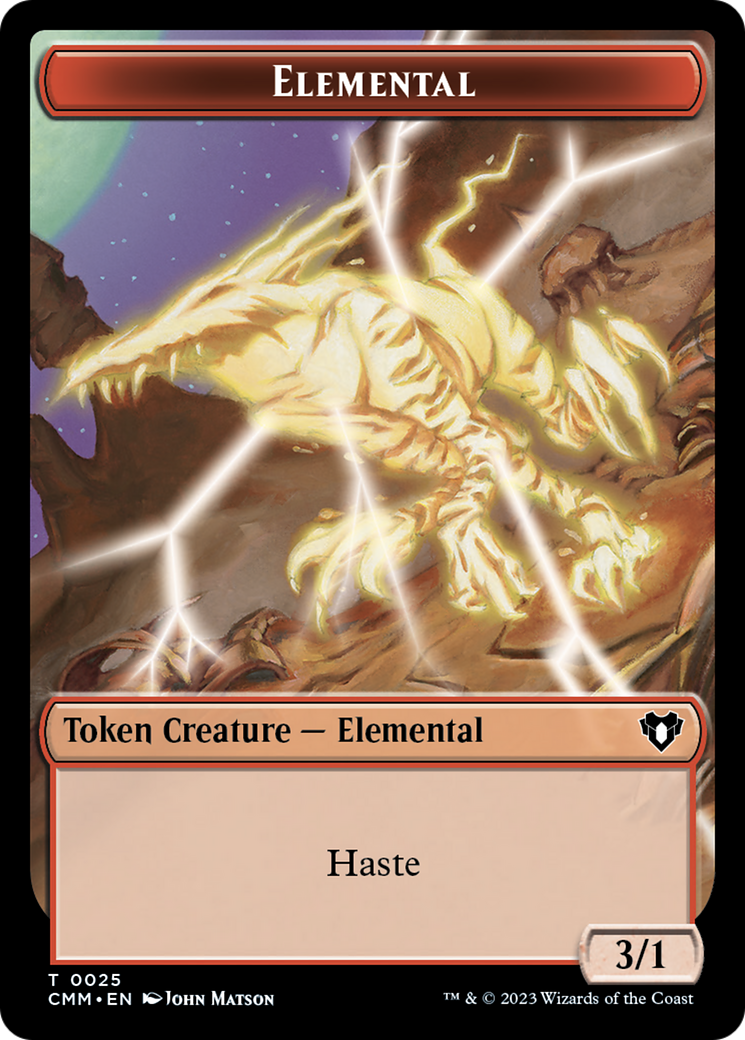 Thopter // Elemental (0025) Double-Sided Token [Commander Masters Tokens] | Card Citadel