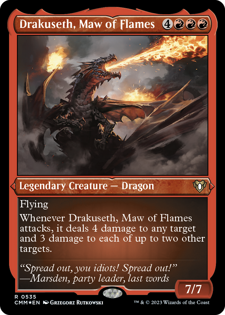 Drakuseth, Maw of Flames (Foil Etched) [Commander Masters] | Card Citadel