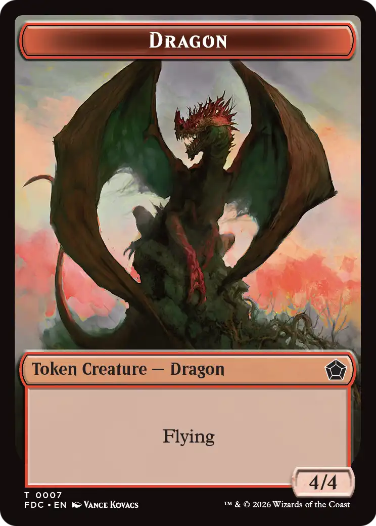 Dragon (0007) // Treasure Double-Sided Token [Foundations Commander Tokens] | Card Citadel