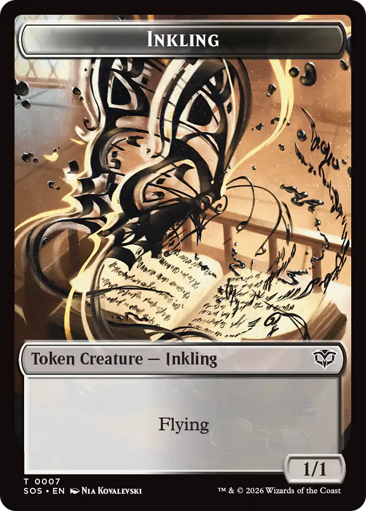 Inkling (0007) // Spirit (0011) Double-Sided Token [Secrets of Strixhaven Tokens] | Card Citadel