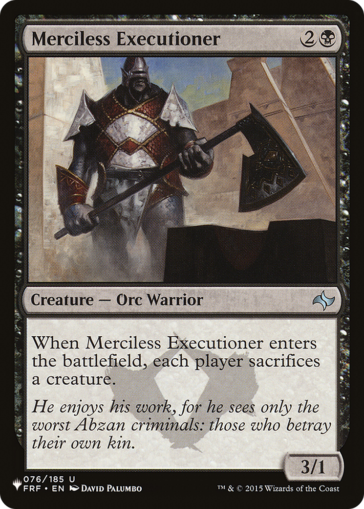 Merciless Executioner [The List Reprints] | Card Citadel