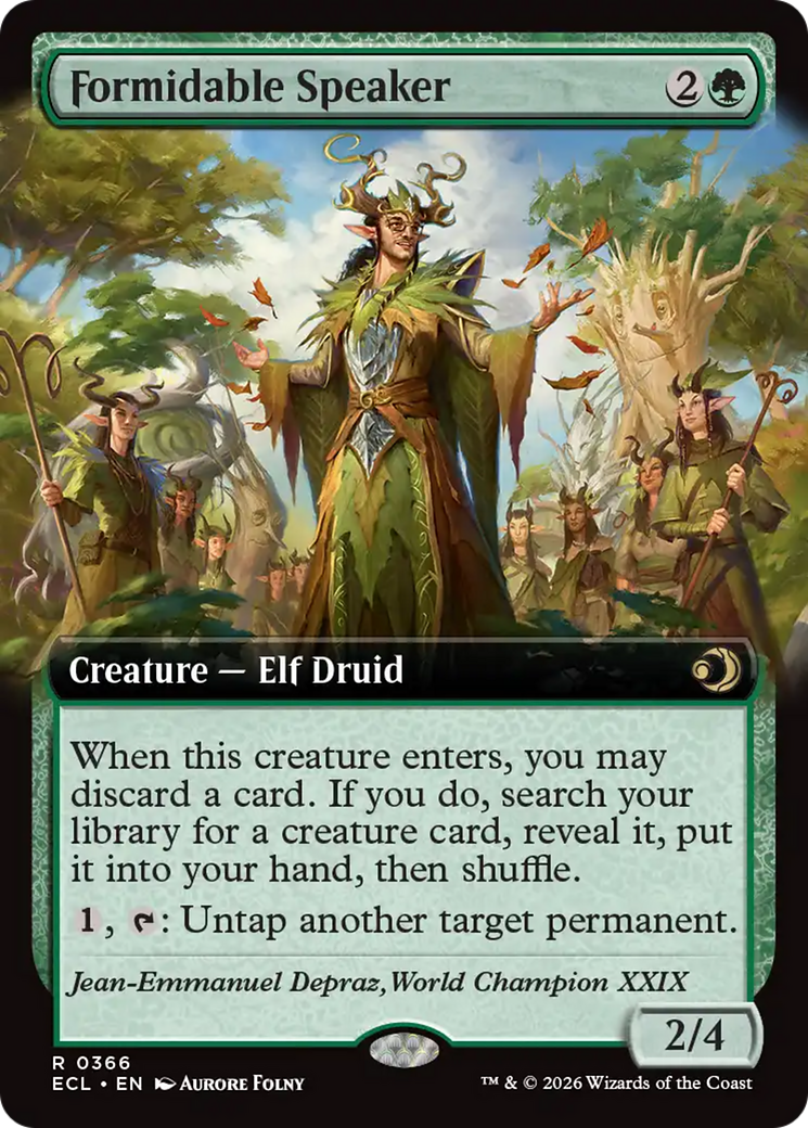 Formidable Speaker (Extended Art) [Lorwyn Eclipsed] | Card Citadel