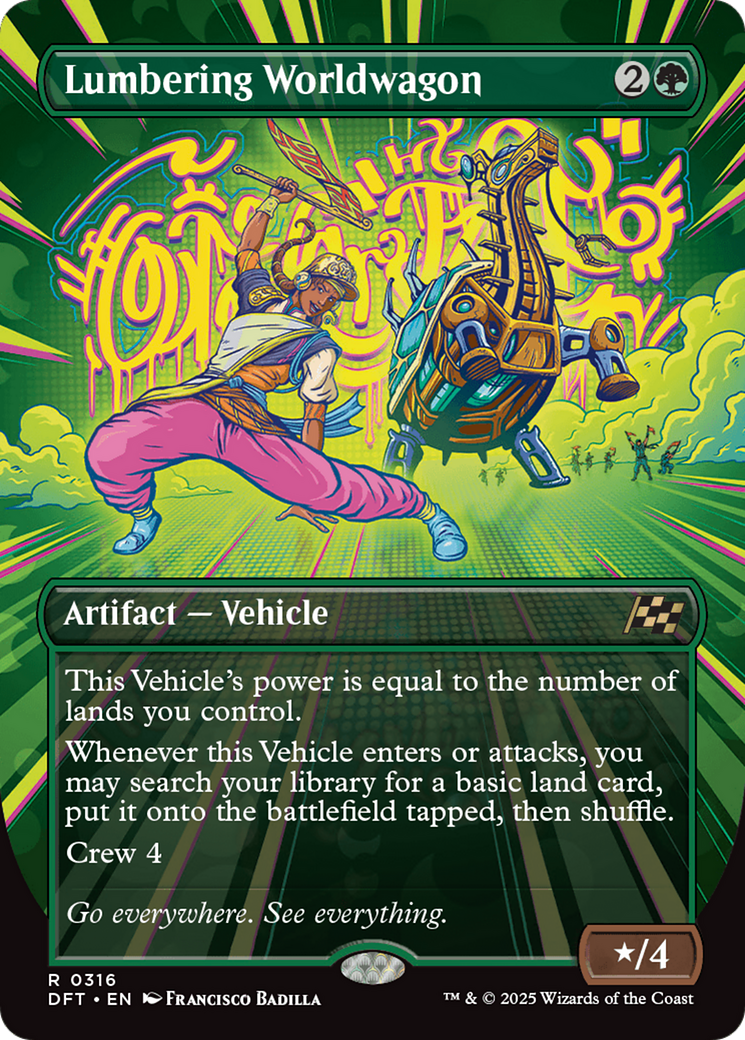 Lumbering Worldwagon (Borderless) [Aetherdrift] | Card Citadel