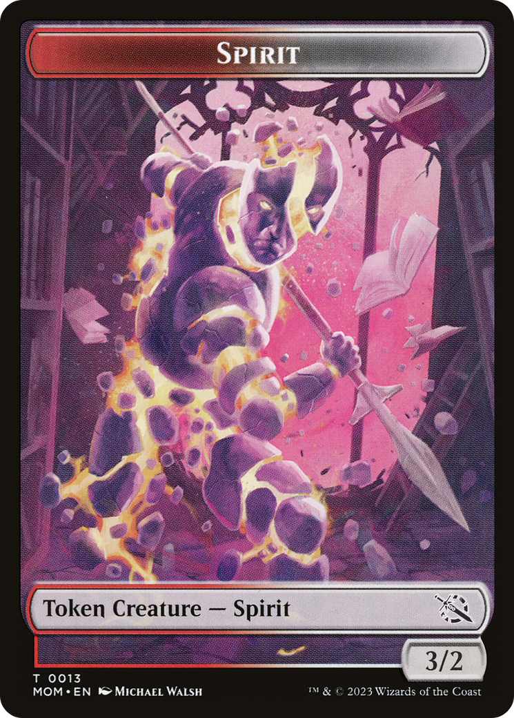 Treasure (21) // Spirit (13) Double-Sided Token [March of the Machine Tokens] | Card Citadel