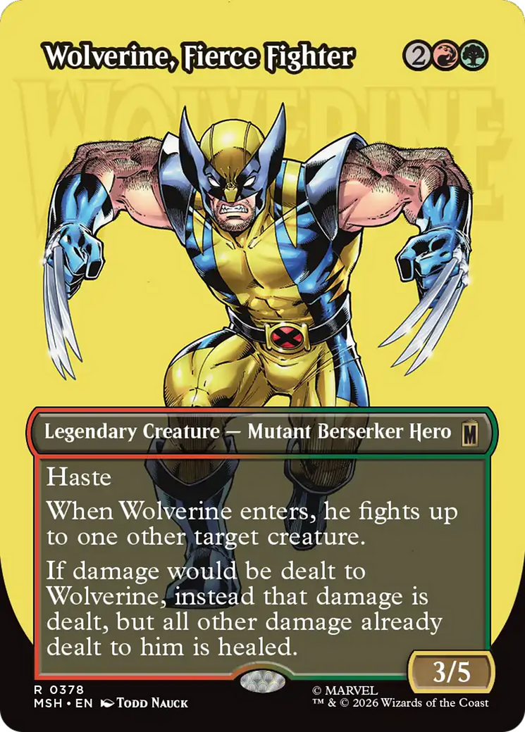 Wolverine, Fierce Fighter (Borderless) [Marvel Super Heroes] | Card Citadel