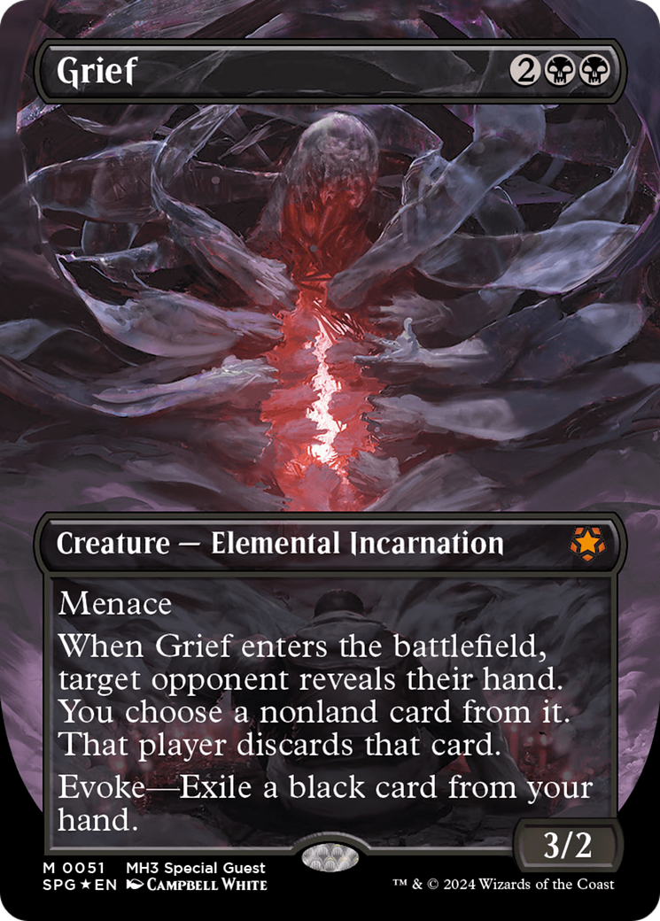 Grief (Borderless) (Textured Foil) [Modern Horizons 3 Special Guests] | Card Citadel