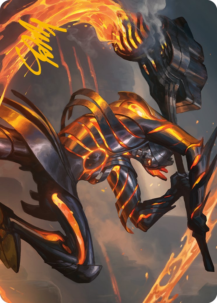 Forgehammer Centurion Art Card (Gold-Stamped Signature) [Phyrexia: All Will Be One Art Series] | Card Citadel